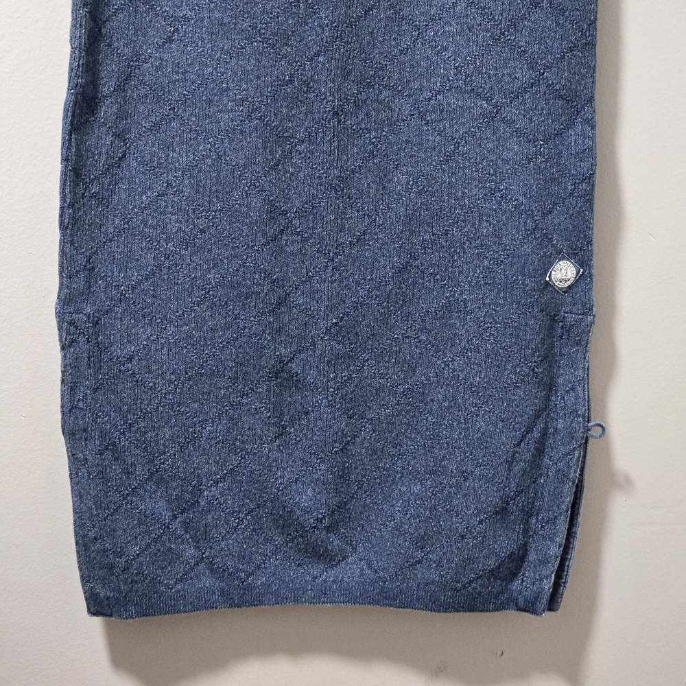 Blue Willi's Pure Indigo Cotton Knit Pencil Skirt Maxi Size XL Made In Denmark
